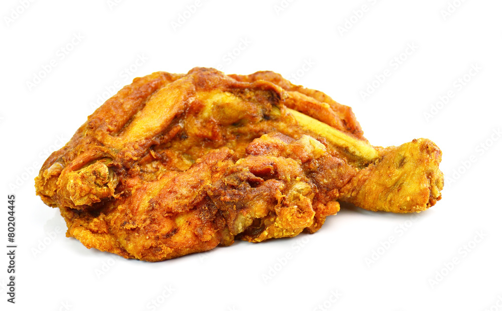 Fried chicken isolated white background Fried chicken isolated white background