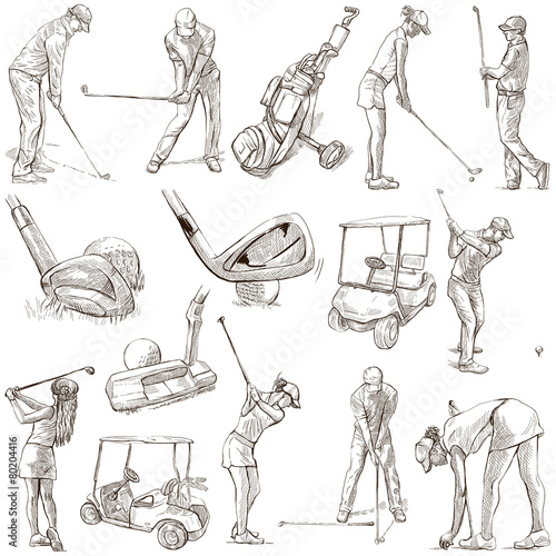 Golf and Golfers - Hand drawn pack