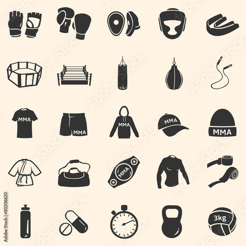 Vector Set of Mix Martial Arts Icons