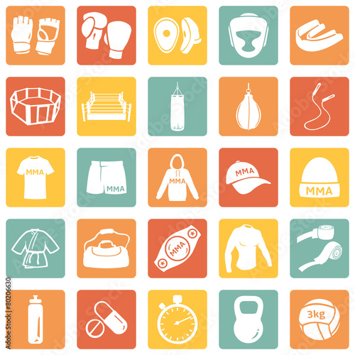 Vector Set of Mix Martial Arts Icons