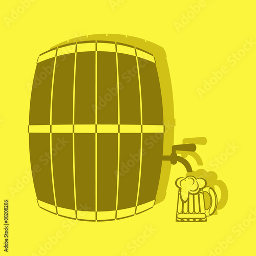 monochrome icon set with keg of beer