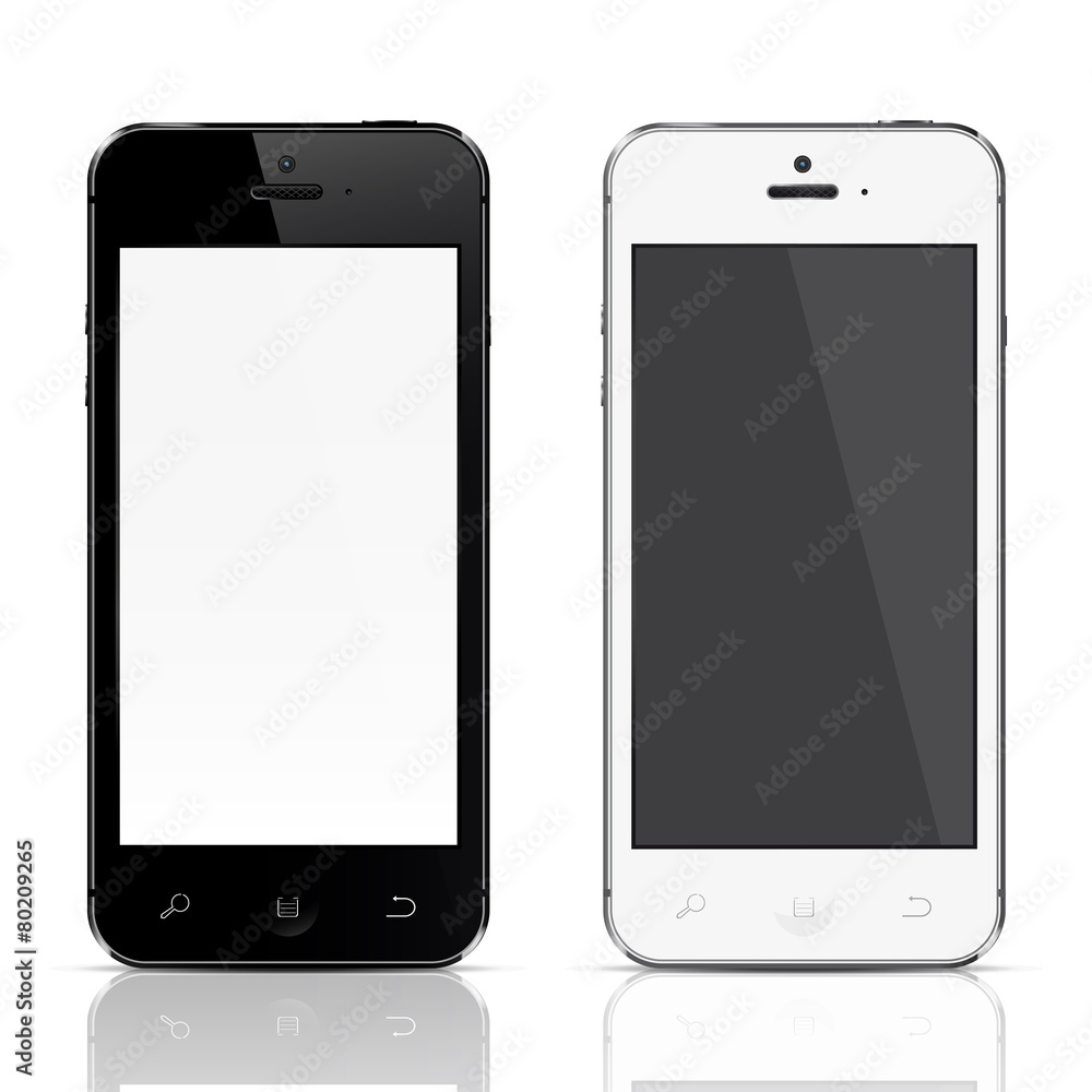 Smartphones vector mockup black and white Smartphones vector mockup black and white