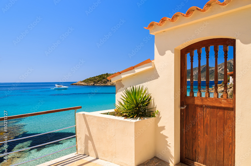 Entrance doot to holiday villa in Camp de Mar, Majorca island - obrazy, fototapety, plakaty 