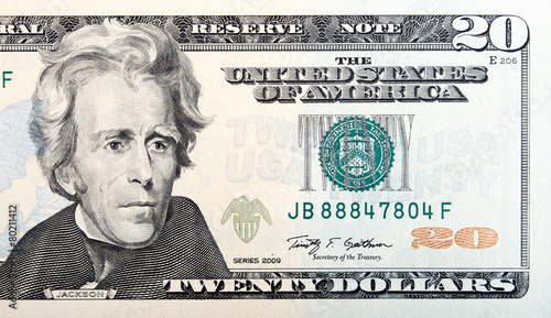 Twenty dollar bill – American money.