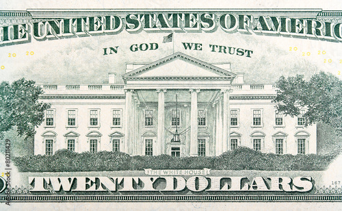 White House on the twenty dollar bill.