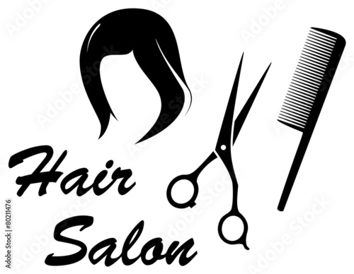 hair care icon with woman head