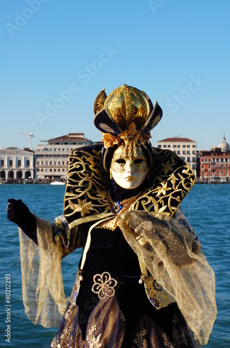 Carnival of Venice  Italy. Woman in costume and mask