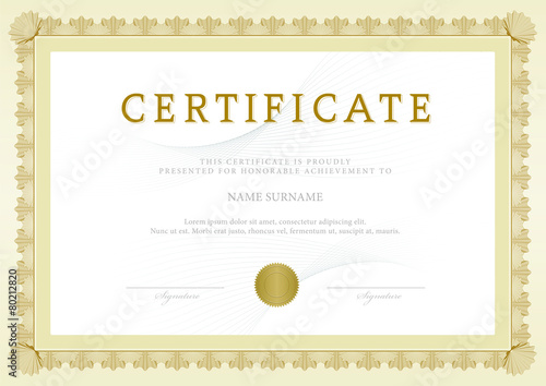Certificate, Diploma of completion, vector design template