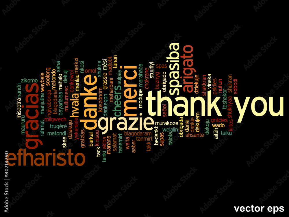 Conceptual thank you word cloud