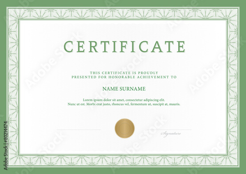 Certificate, Diploma of completion, vector design template