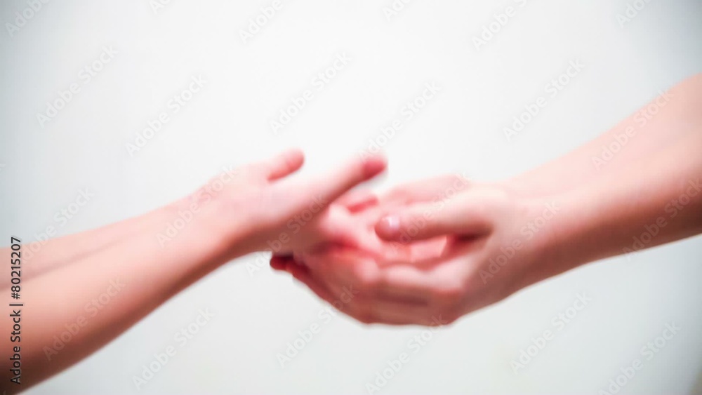 Big hands handshake kid adult family symbol video isolated hd Big hands handshake kid adult family symbol video isolated hd