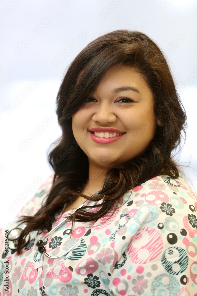 Portrait Hispanic Woman Healthcare Professional Portrait Hispanic Woman Healthcare Professional