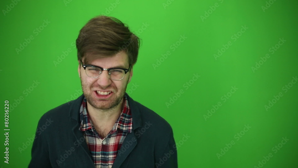 Manifestation rage of man. Chroma key Manifestation rage of man. Chroma key