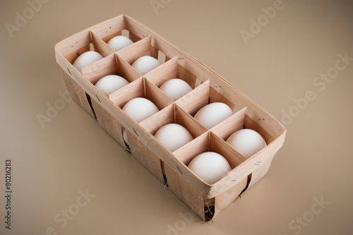 white eggs in the natural package photo