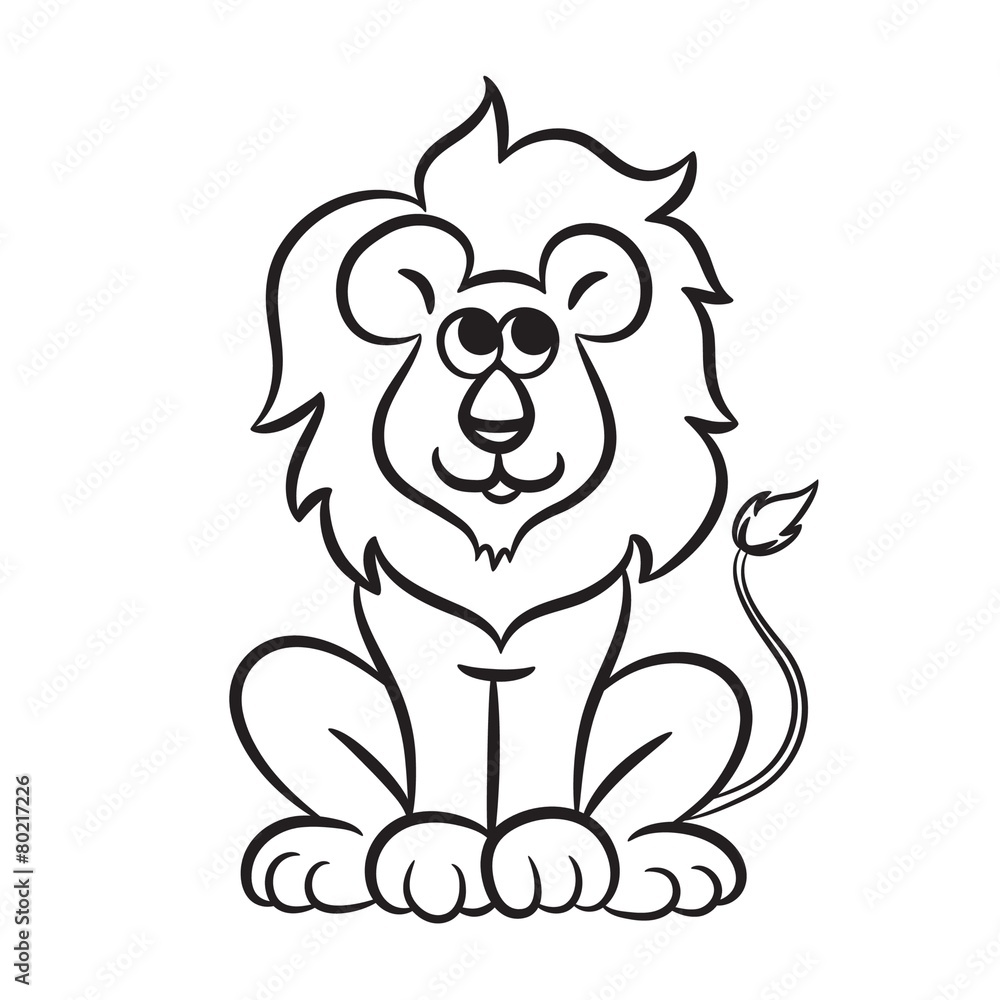 Fototapeta Przedstawionych ilustracji wektorowych lew. Na białym tle.