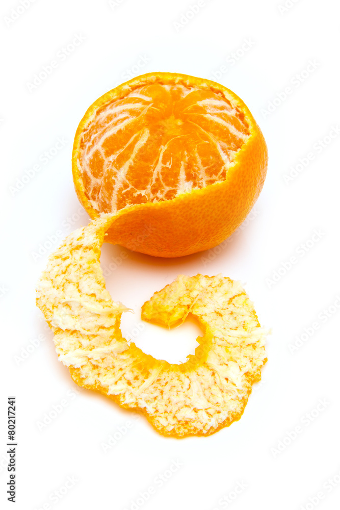 clementine with segments on a white background clementine with segments on a white background