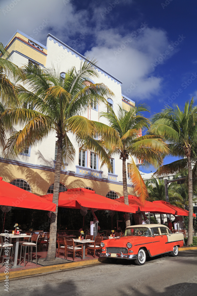 Ocean Drive restaurant in Miami Beach, Florida, USA Photos | Adobe Stock