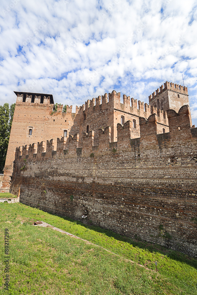Old castle walls in Verona