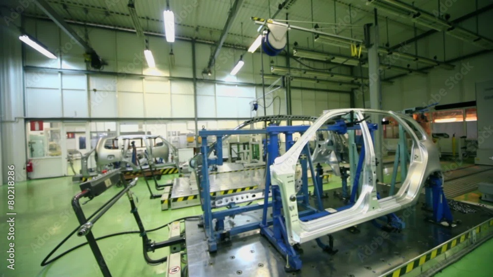Car frame at laboratory for accurate measurement at VAZ factory