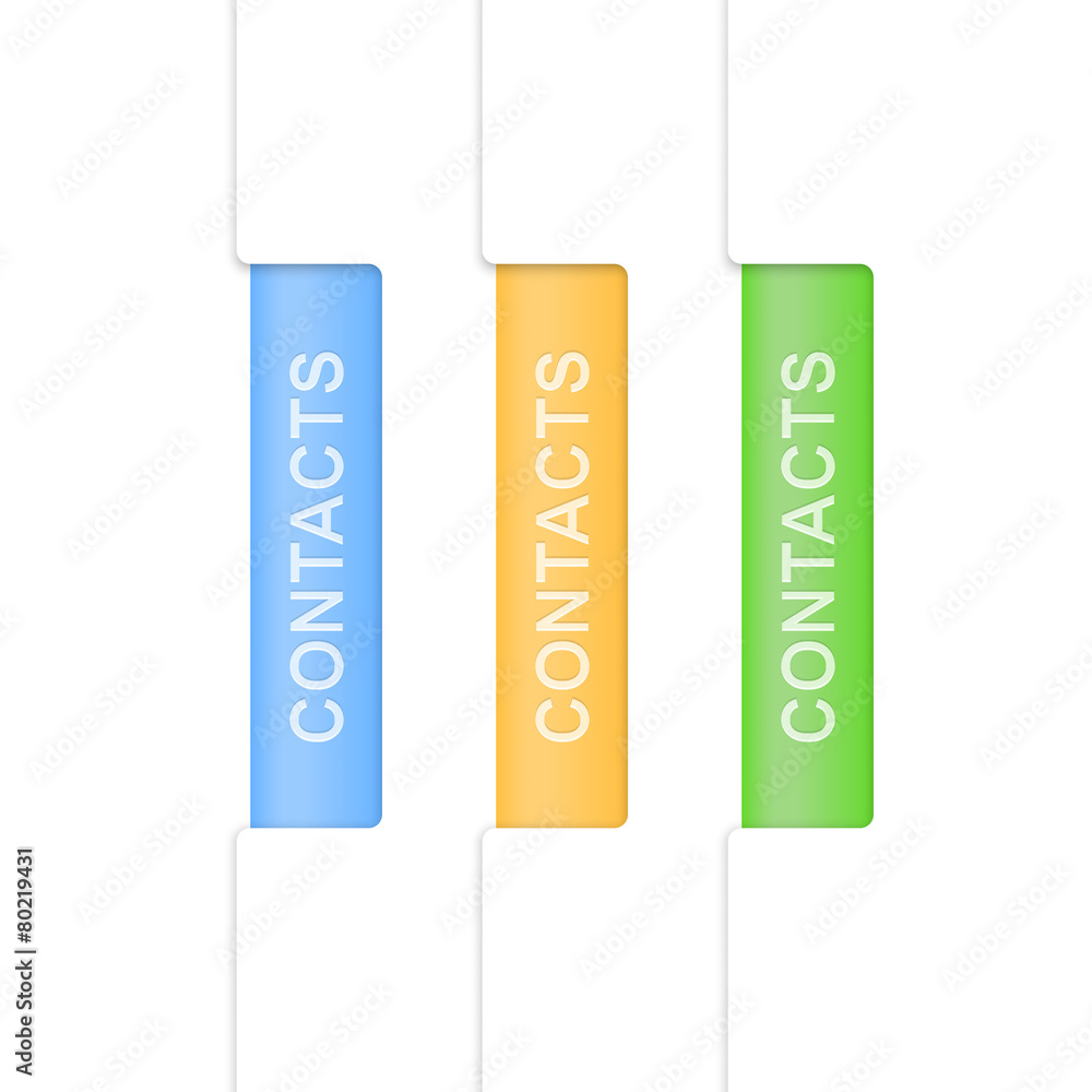 Set of contacts tabs. Design template. Vector illustration Set of contacts tabs. Design template. Vector illustration