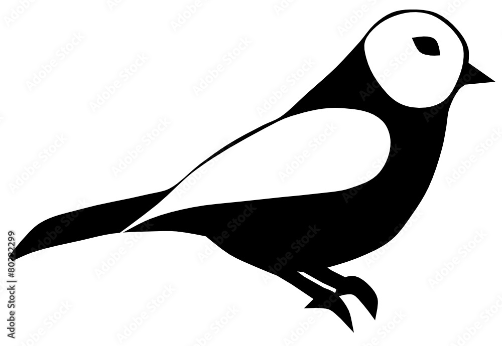 Vogel schwarz weiß Stock Vector | Adobe Stock