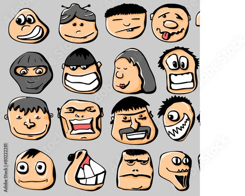 Vector set of colored smile emotions.