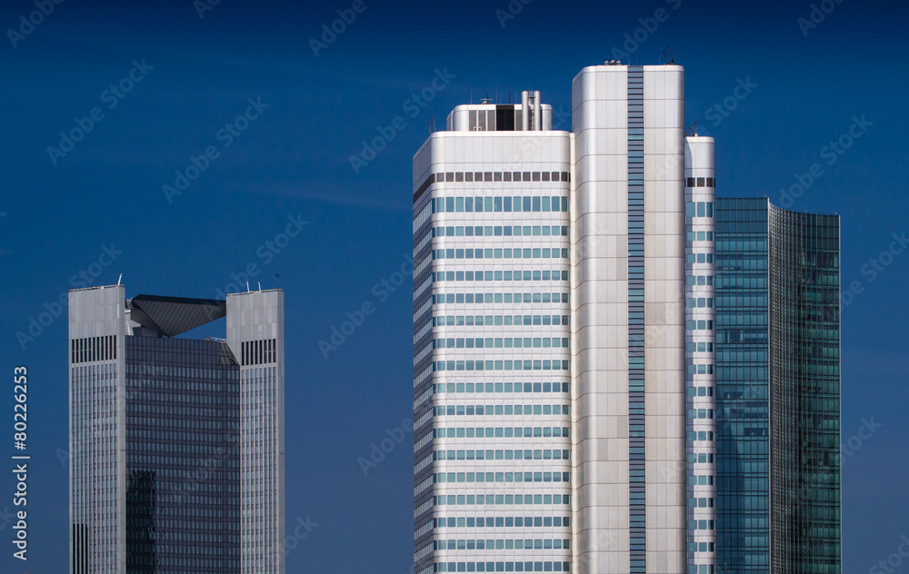 Dynamic skyscrapers in the center of Frankfurt, Germany