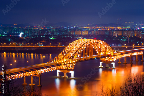 Banghwa bridge at night,Korea