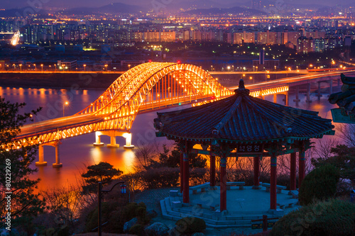Banghwa bridge at night,Korea © tawatchai1990