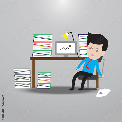 Businessman hard working.