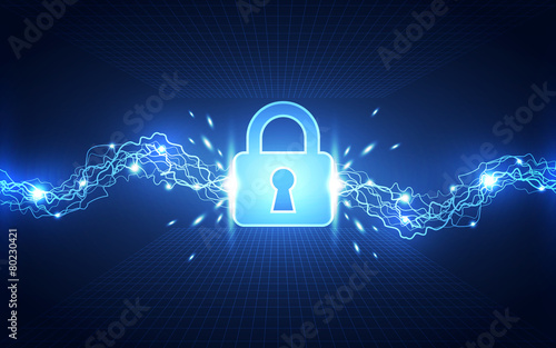 Abstract technology security global network background, vector