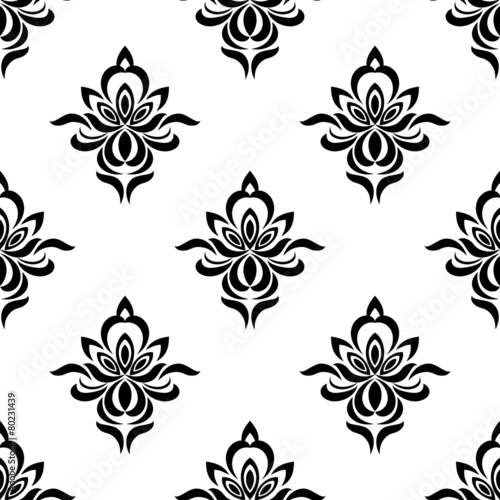 Fototapeta Naklejka Na Ścianę i Meble -  Retro floral seamless pattern with elegance flowers