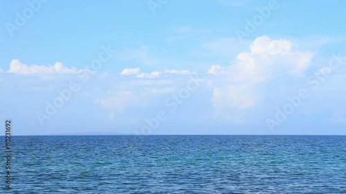 Perfect Calm Sea Horizon with sky and clouds.