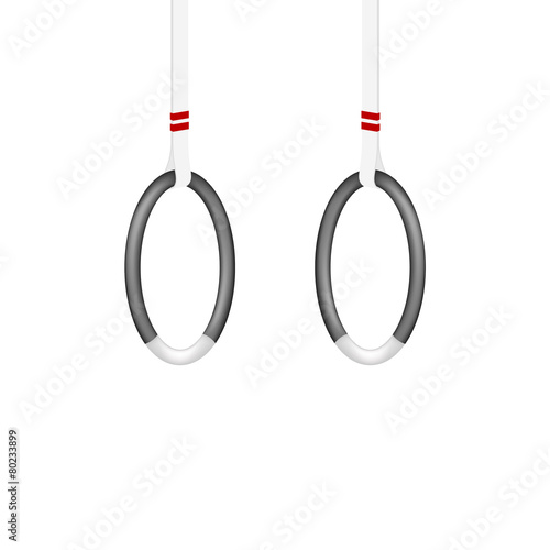 Gymnastic rings in black and white design