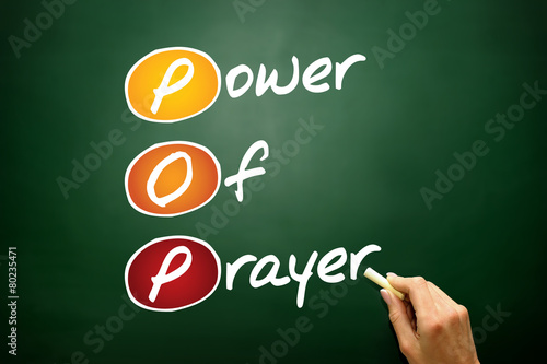 Power Of Prayer (POP), concept acronym concept on blackboard
