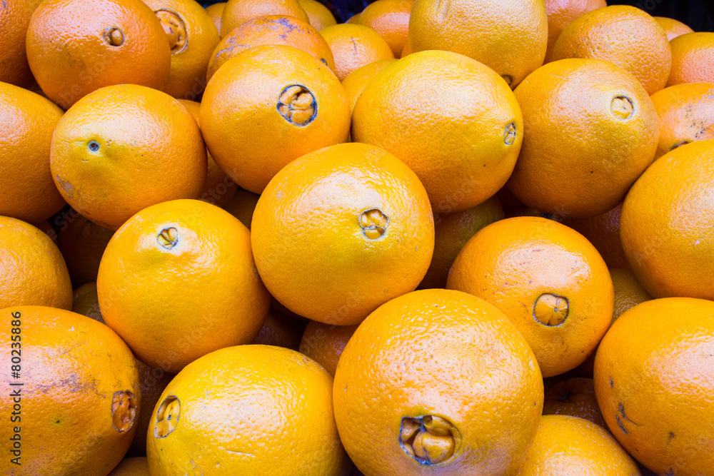 Bunch of fresh tangerines oranges on market Bunch of fresh tangerines oranges on market