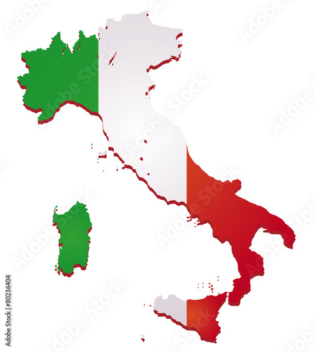 Italy flag map vector image #80236404