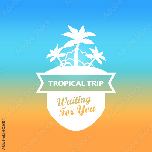Emblems with Tropical Island