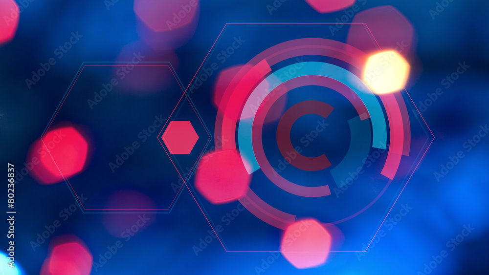Abstract graphics on defocused colorful background Abstract graphics on defocused colorful background