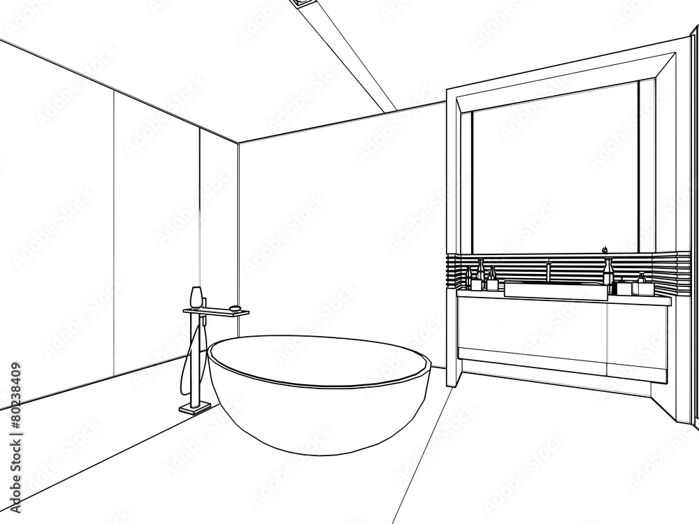 outline sketch of a interior