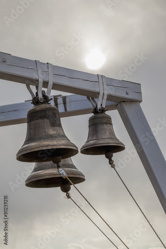 Bells on belfry Orthodox church outdoors
