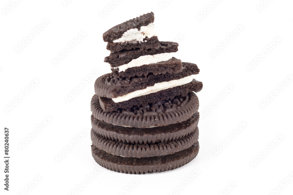 Chocolate cookies with creme filing Chocolate cookies with creme filing