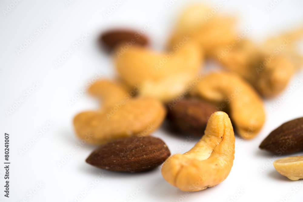 Fototapeta premium Almonds and cashew nuts