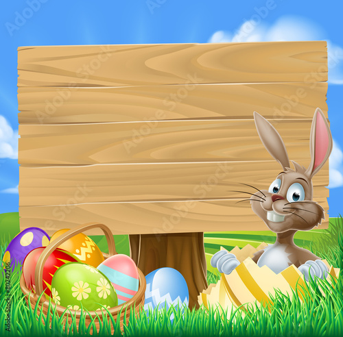 Easter Bunny Egg Hunt Sign