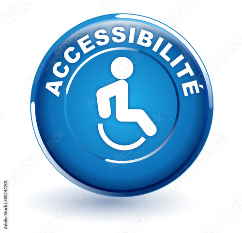 accessibilité personnes handicapées sur bouton bleu