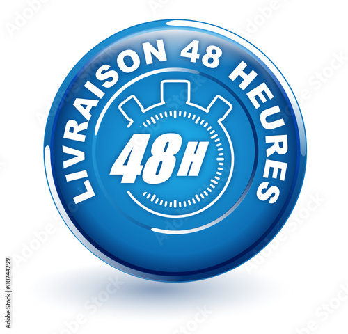 livraison 48 heures sur bouton bleu