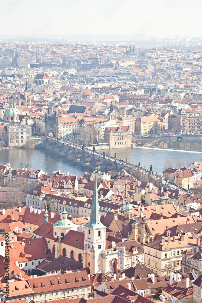 View to the historic district of Prague