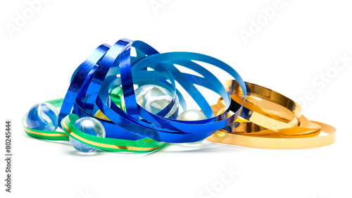 Tableau sur toile Metallic colored ribbons