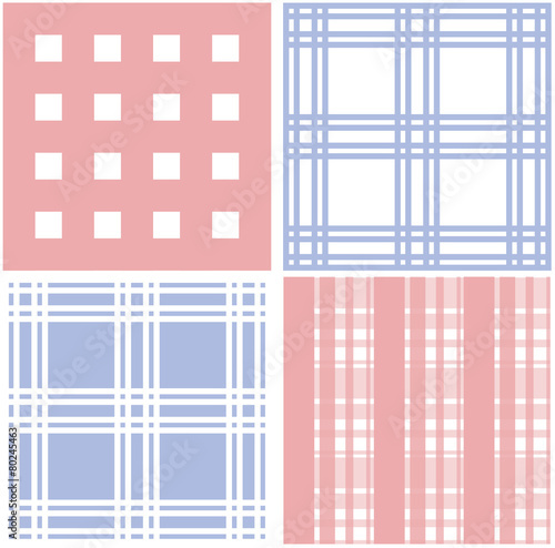 Set of stripes and squared pattern background photo