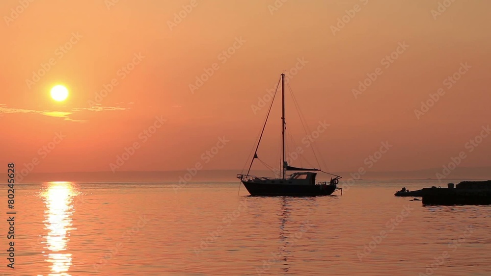 Golden Sailing boat yacht under a golden sea sunset sky 1 pier Golden Sailing boat yacht under a golden sea sunset sky 1 pier